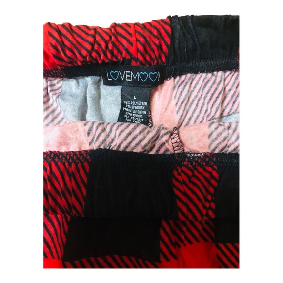 2pack Black & White, Red & Black Checkered soft cozy pajama pants size large new - Picture 14 of 16